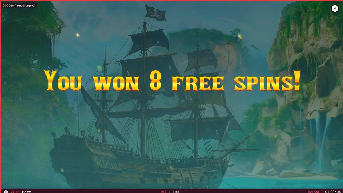 Sea Treasures Legend slot machine interface